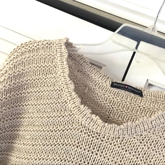 BRANDY MELVILLE Cream Long Sleeve SWEATER TOP - Picture 4 of 7